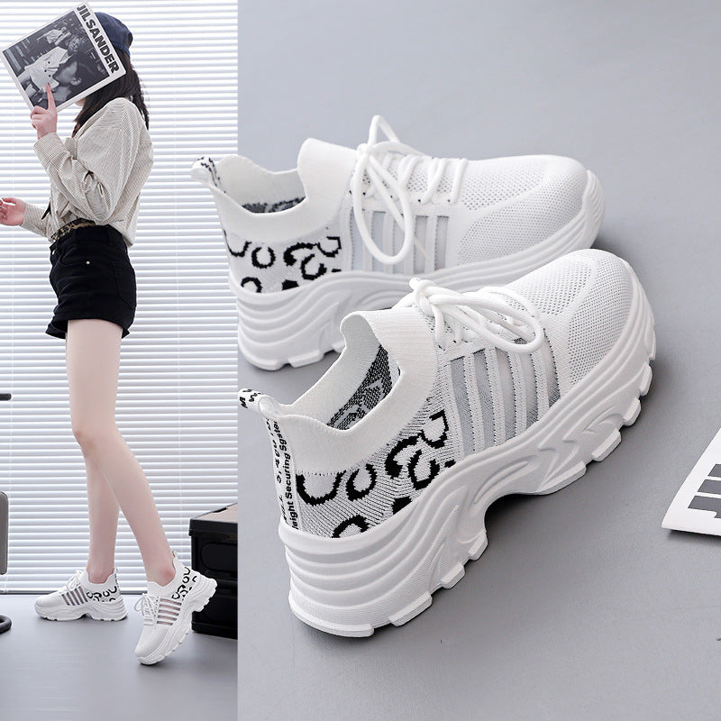 Damen Sportliche Sneakers mit modernem Leopardenmuster und dämpfendem Fußbett EB