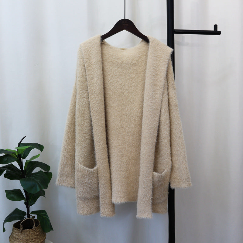 Damen Kuscheliger Cardigan mit langen Ärmeln und praktischen Taschen EB