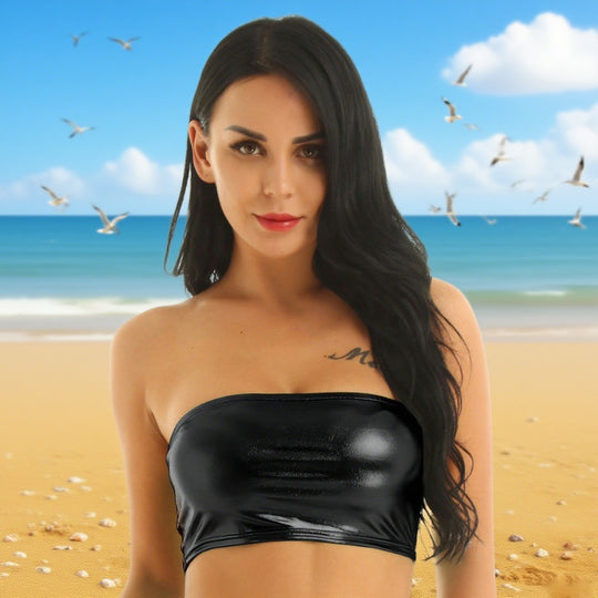 Damen Bustier im schimmernden Metallic-Design EB
