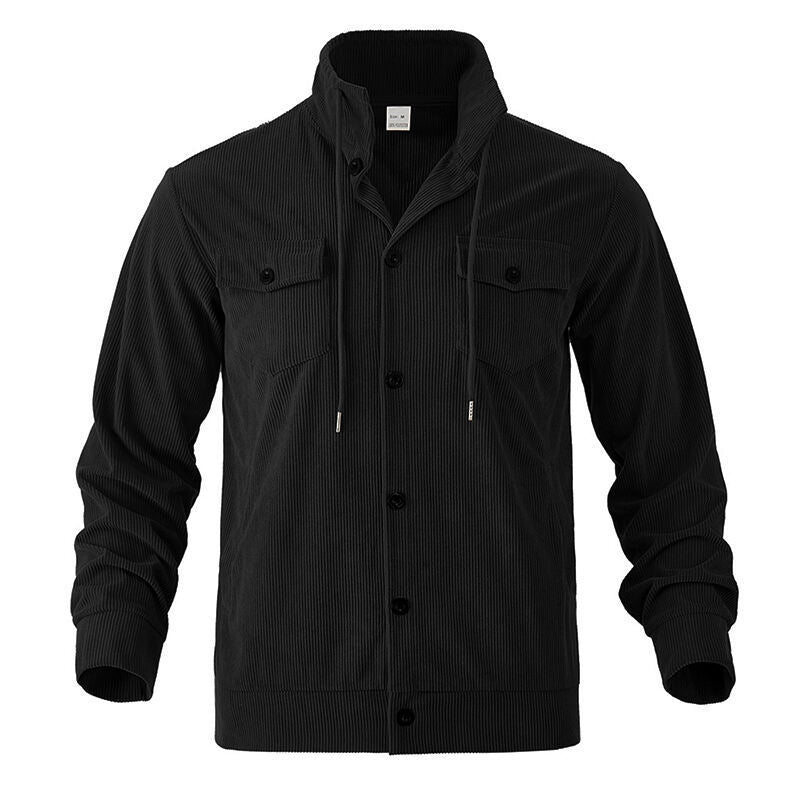 Herren Hochwertige Cordjacke mit praktischen Taschen und modischem Stehkragen EB