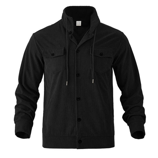 Herren Hochwertige Cordjacke mit praktischen Taschen und modischem Stehkragen EB