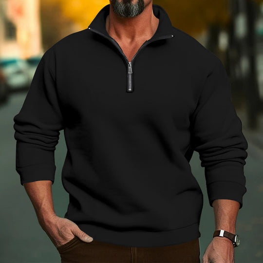 Herren Sweatshirt mit halblangem Reißverschluss und weichem Innenfutter EB