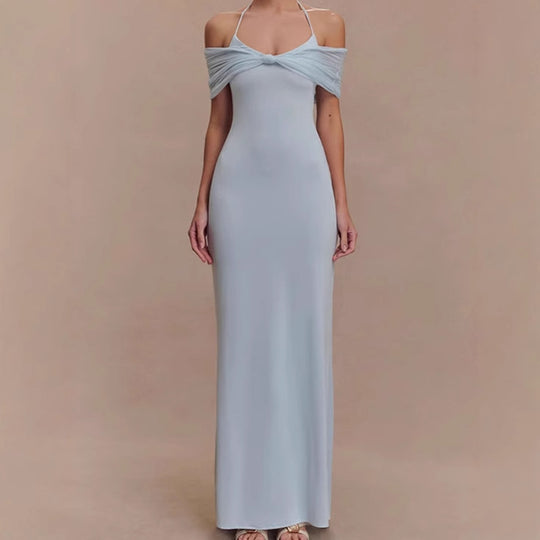 Damen Elegantes Maxikleid mit raffiniertem Schulterdesign EB