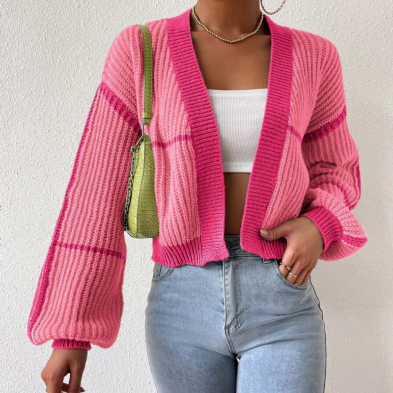 Damen Großer Strickcardigan mit voluminösen Ärmeln EB
