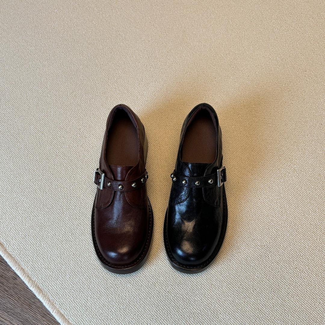 Damen modische Plateau-Schuhe mit dekorativen Riemen und komfortablem Blockabsatz EB