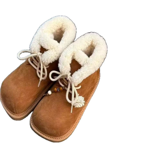 Damen Kuschelige Winterboots mit weichem Kunstfellkragen EB