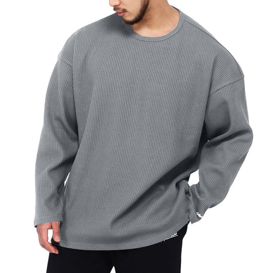 Herren Langarmshirt mit strukturiertem Rippenmuster und modernem Schnitt EB