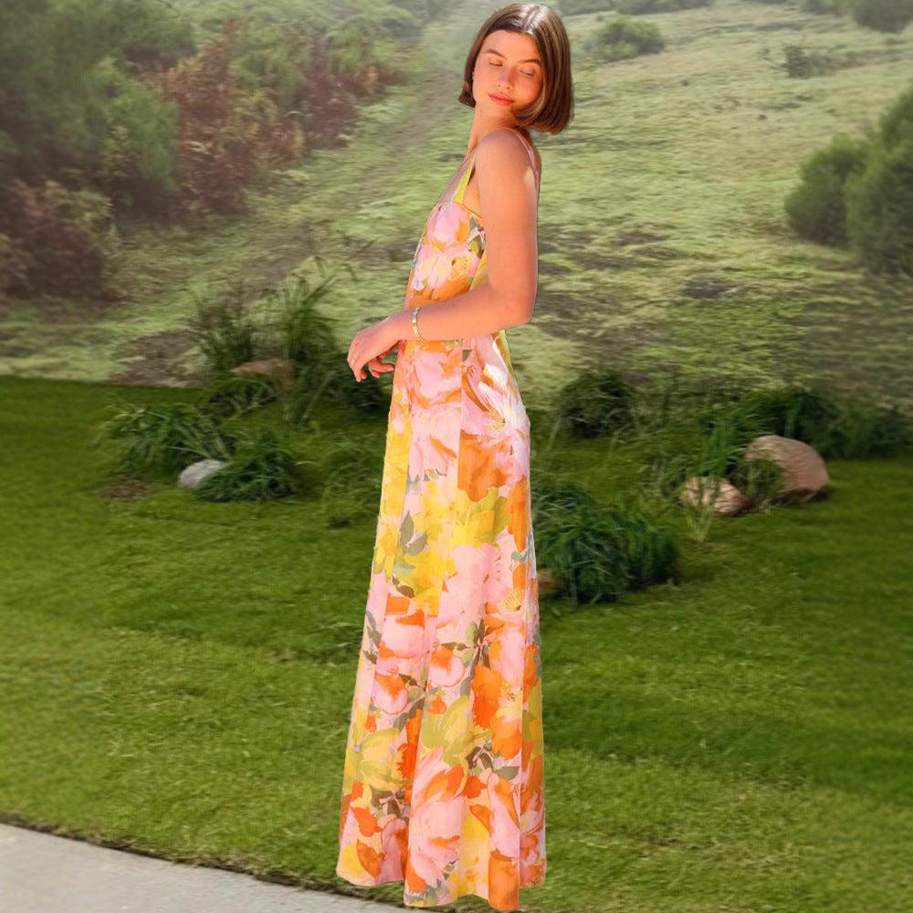 Damen Maxikleid mit floralen Mustern EB