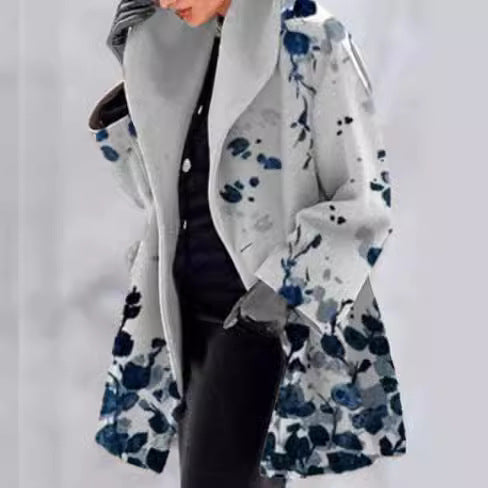 Damen modischer Karomantel mit oversized Schnitt und luxuriöser Textur EB