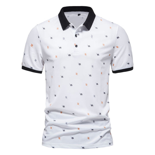 Herren Poloshirt mit einzigartigem Muster und modernem Stehkragen EB