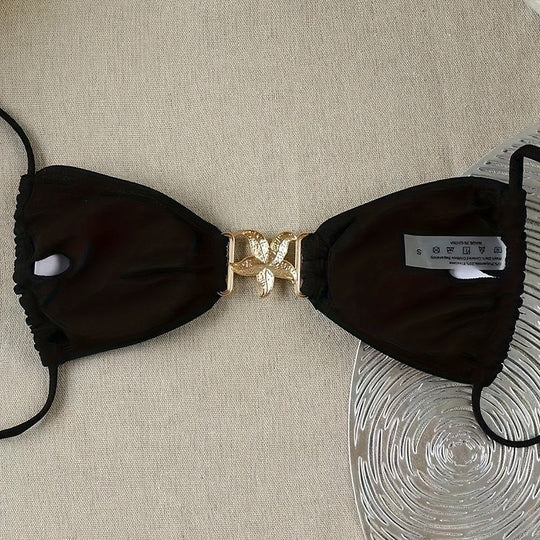 Damen Triangel-Bikini-Oberteil mit elegantem Schmuckdetail EB