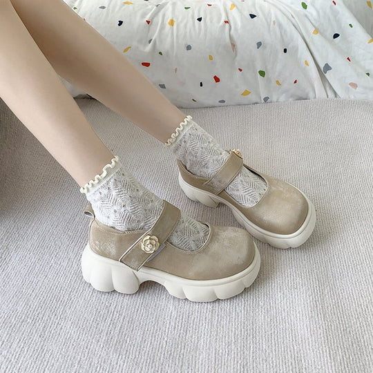Damen modische Mary Jane Schuhe mit dekorativer Schnalle und komfortabler Sohle EB