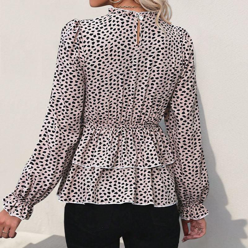 Damen Bluse mit Rüschendetails und eleganter Smocking-Partie EB