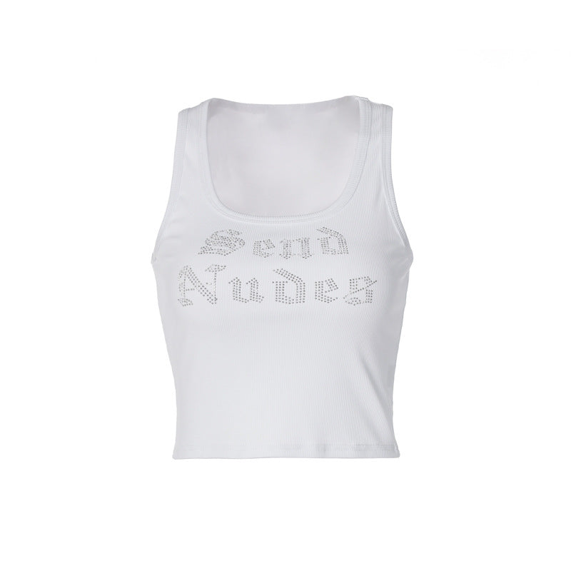 Damen Crop-Top mit funkelndem Schriftzug EB