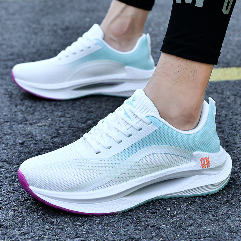 Unisex leichte Dämpfungs-Laufschuhe mit atmungsaktivem Mesh-Oberteil, seitlicher Energielaufsohle und Fersen-Zuglasche EB