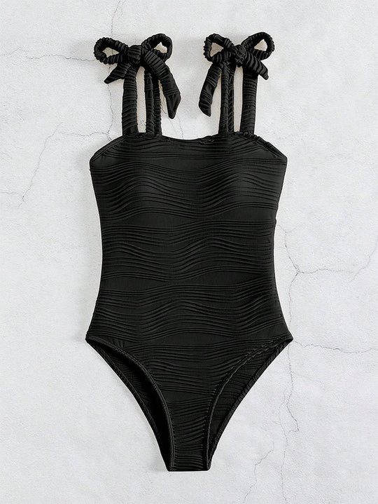Damen Einteiler Badeanzug mit eleganter Raffung EB