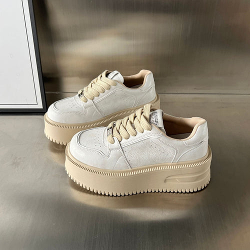 Damen Sneakers mit dickem Plateau und atmungsaktiver Obermaterialstruktur EB