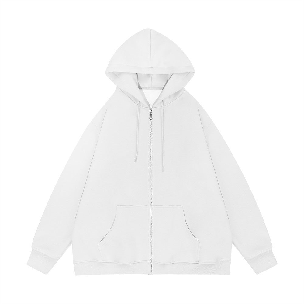 Unisex nan lässige Kapuzenjacke mit robustem Metall-Reißverschluss doppellagiger Kapuze und tiefen Känguru-Eingrifftaschen EB