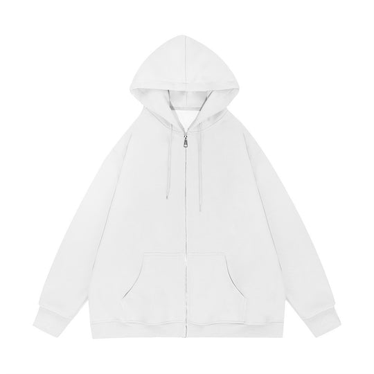 Unisex nan lässige Kapuzenjacke mit robustem Metall-Reißverschluss doppellagiger Kapuze und tiefen Känguru-Eingrifftaschen EB