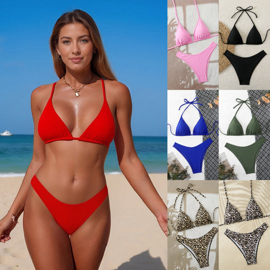 Damen Triangel-Bikini mit hohem Beinausschnitt EB