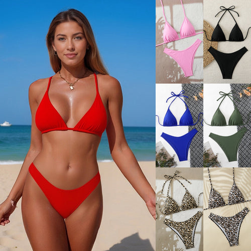 Damen Triangel-Bikini mit hohem Beinausschnitt EB