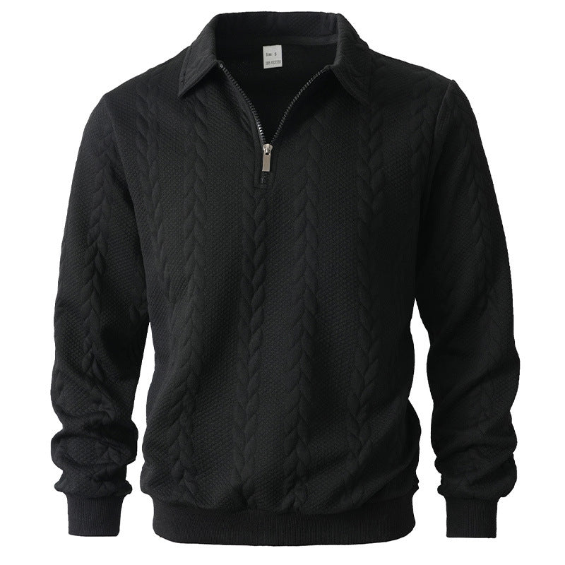 Herren eleganter Strickpullover mit Reißverschluss EB