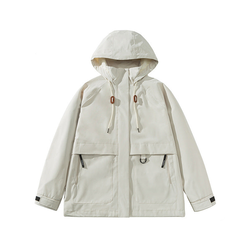 Damen technische Outdoor-Jacke mit verstellbarer Kapuze und großen Taschen EB