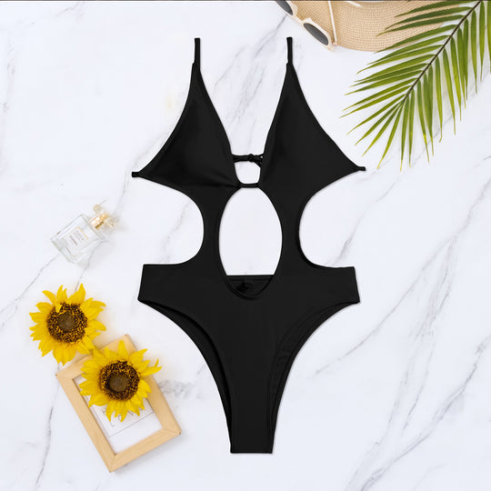 Damen Einteiliger Badeanzug mit Cut-Outs EB