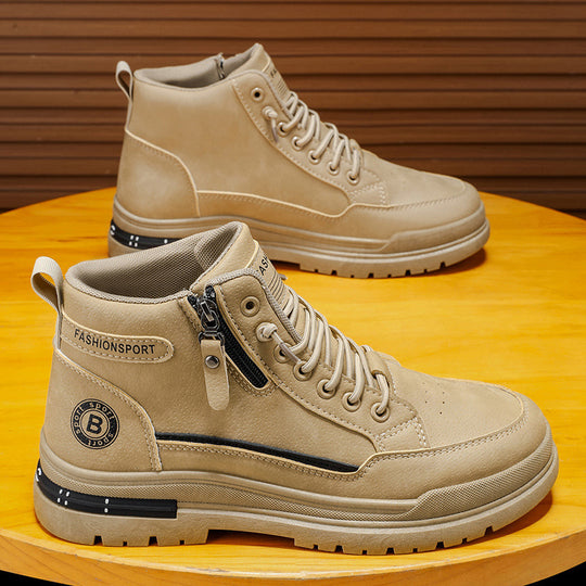 Damen Hohe Schnürstiefel mit praktischer Reißverschlussöffnung und robuster Profilsohle EB