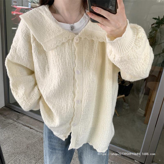 Damen Weicher, strukturierter Cardigan mit großzügigem Kragen EB
