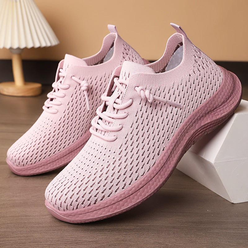 Herren nan atmungsaktiver Strick-Slip-On Sneaker mit sockenähnlichem Schaft, asymmetrischer Zier-Schnürung und stoßdämpfender Ortholite-Einlegesohle EB