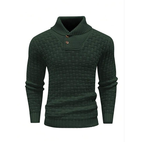 Herren Strickpullover mit Strukturiertem Muster und Modernem Stehkragen EB