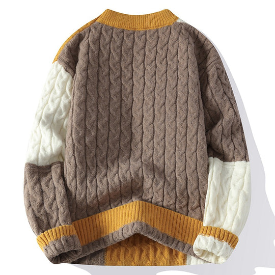 Herren modischer Pullover im Kabelstrickdesign EB
