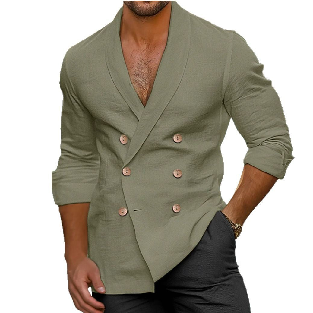 Herren stilvolle und elegante Leinenjacke EB