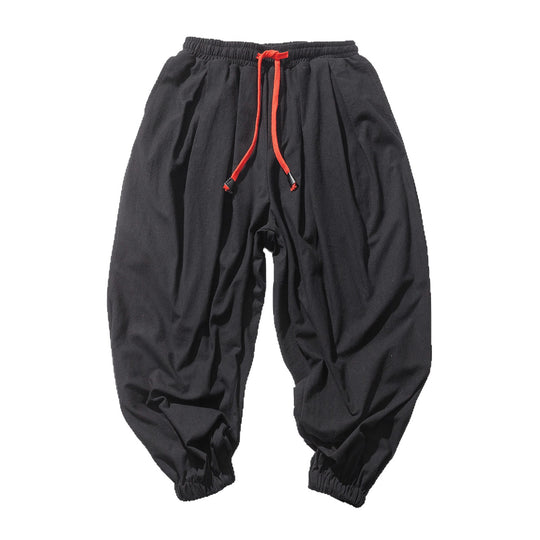 Herren nan ausgefallene Ballonhose im Haremstil mit Faltenwurf, elastischem Bund und Kordelzug EB