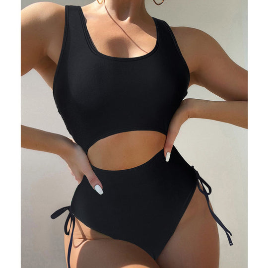 Damen Einteiliger Badeanzug mit raffiniertem Cut-Out und Schnürdetail EB