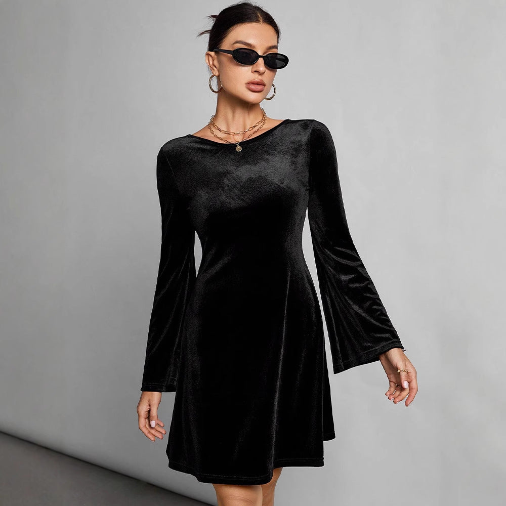 Damen figurbetontes Langarmkleid EB