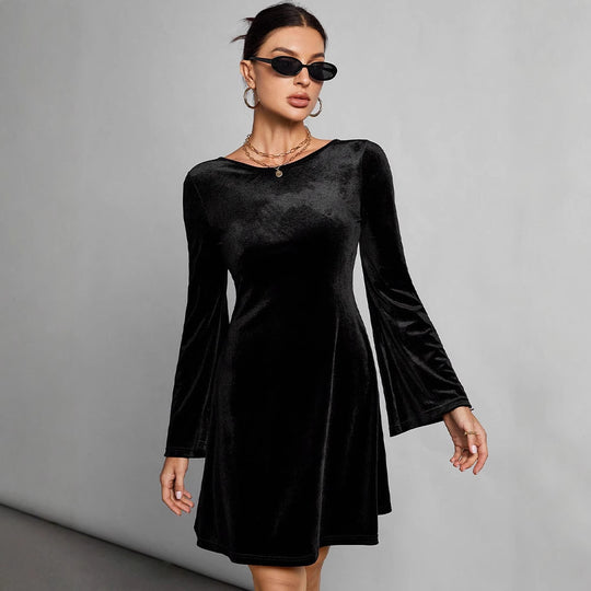 Damen figurbetontes Langarmkleid EB
