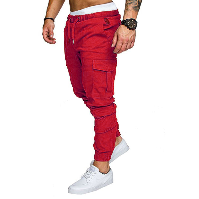 Herren nan Slim-Fit Cargo-Joggerhose mit elastischem Tunnelzug, verstärkten Nähten und Mehrfachtaschen EB