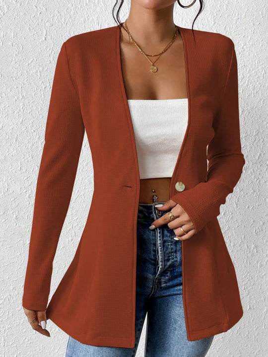 Damen elegante Blazerjacke mit asymmetrischem Schnitt EB