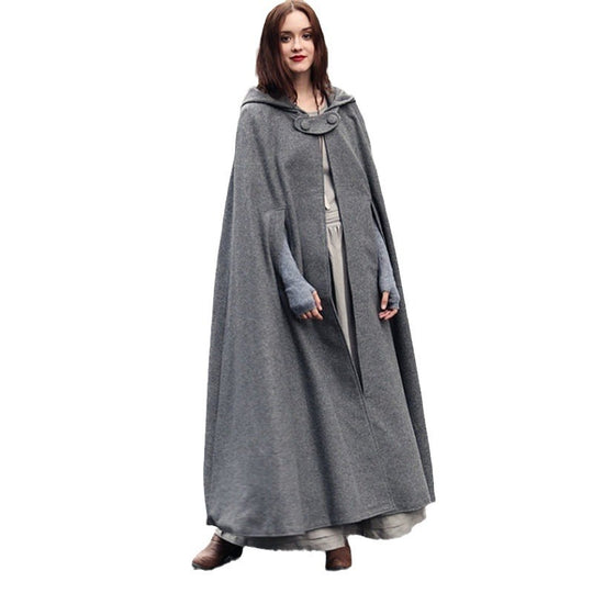 Damen elegante Kapuzenumhang mit verstellbarem Verschluss EB