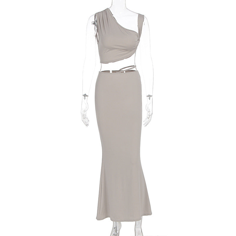 Damen Elegantes Wickelkleid mit asymmetrischem Schnitt und figurbetontem Design EB