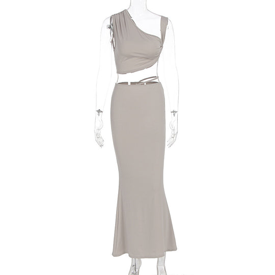 Damen Elegantes Wickelkleid mit asymmetrischem Schnitt und figurbetontem Design EB