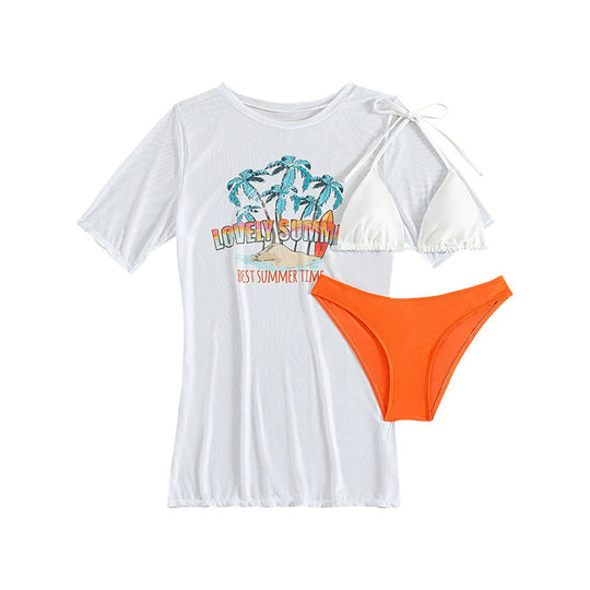 Damen Strandoberteil mit lebhaftem Sommermotiv EB