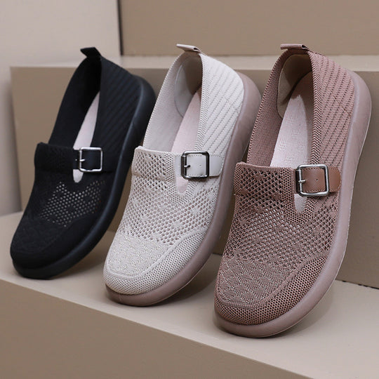 Damen Atmungsaktive Slip-On Schuhe mit verstellbarem Riemen EB