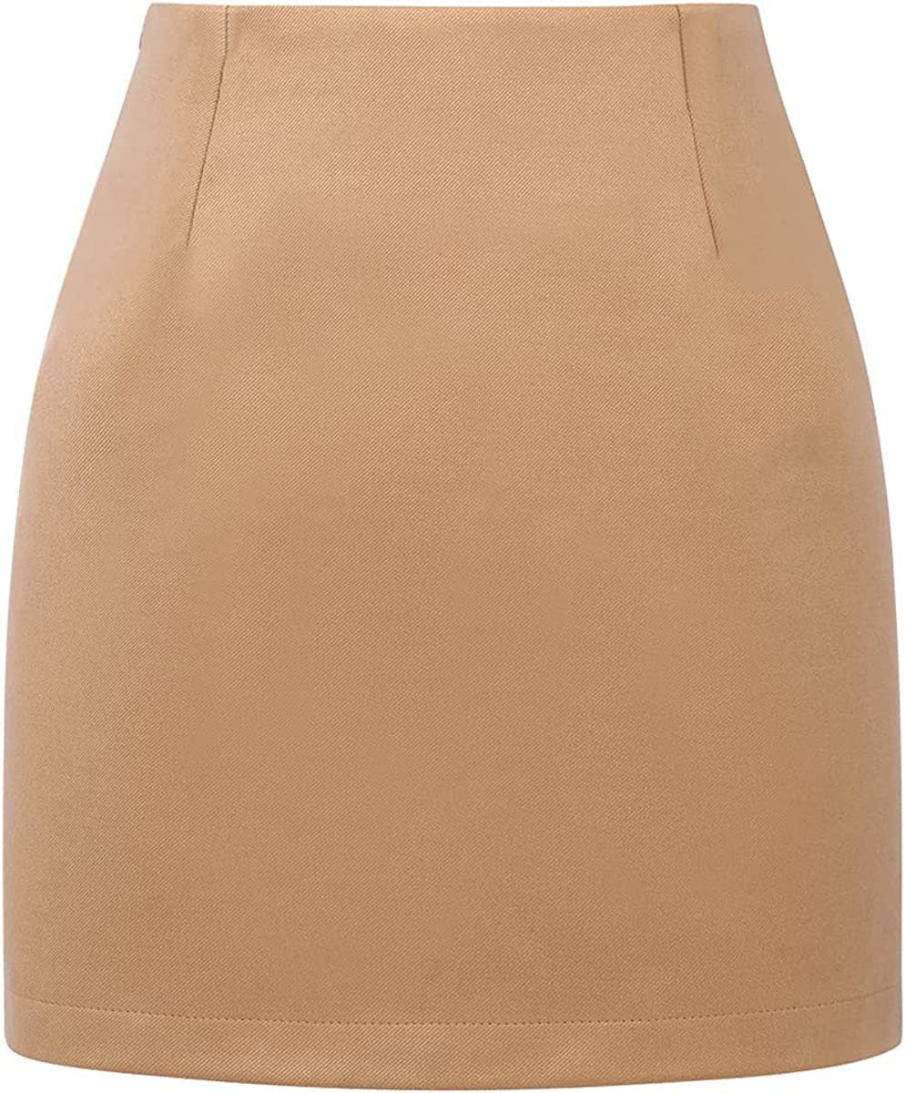 Damen Karierter Minirock mit hohem Bund und seitlichen Eingrifftaschen EB