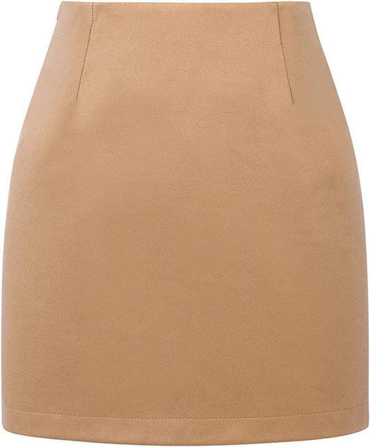 Damen Karierter Minirock mit hohem Bund und seitlichen Eingrifftaschen EB