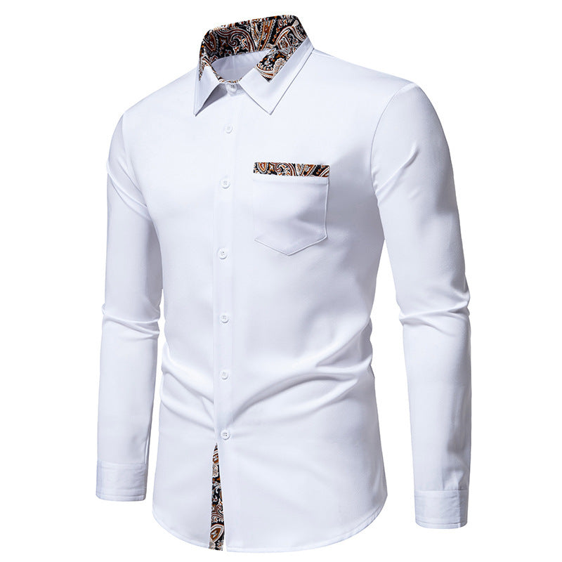 Herren Langarmhemd mit eleganten Paisley-Mustern EB