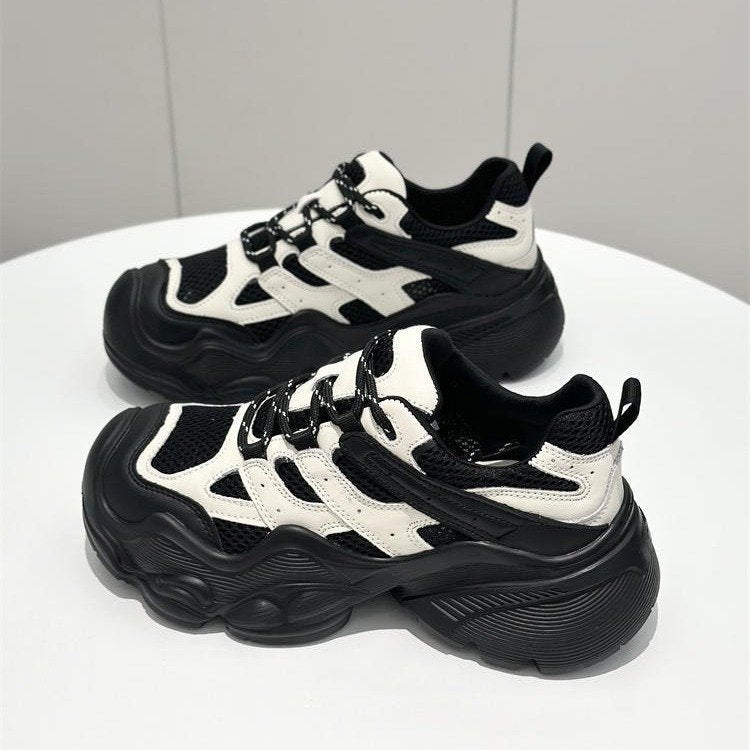 Damen Sportliche Chunky Sneakers mit strapazierfähiger Oberflächenstruktur EB