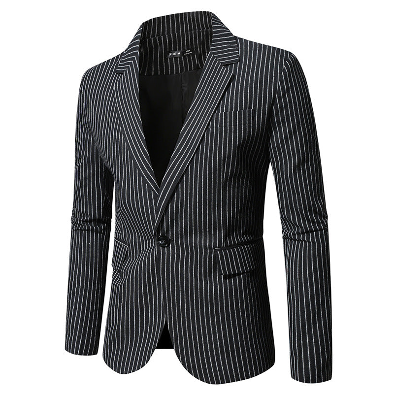 Herren elegante Anzugjacke im modernen Streifenmuster EB